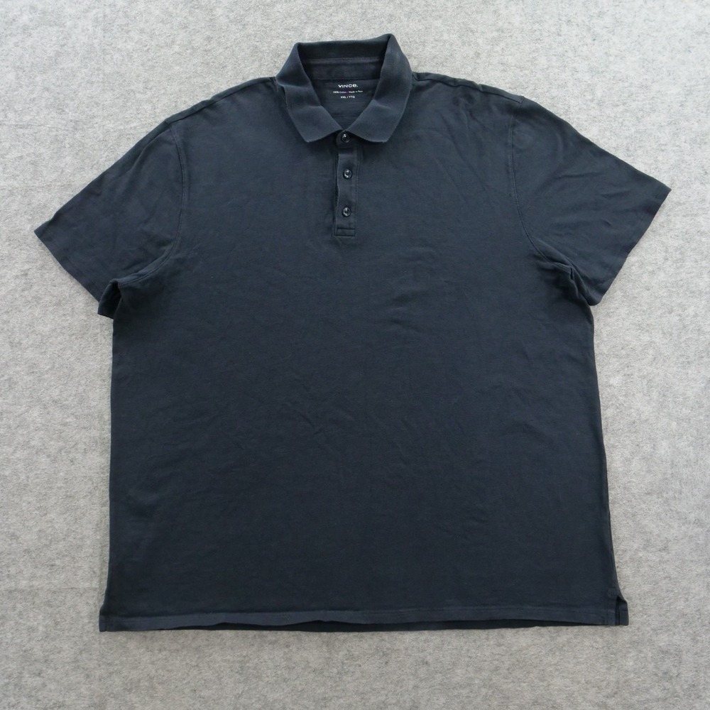 Vince Polo Shirt Mens 2XL XXL Blue Short Sleeve Cotton Collared Casual